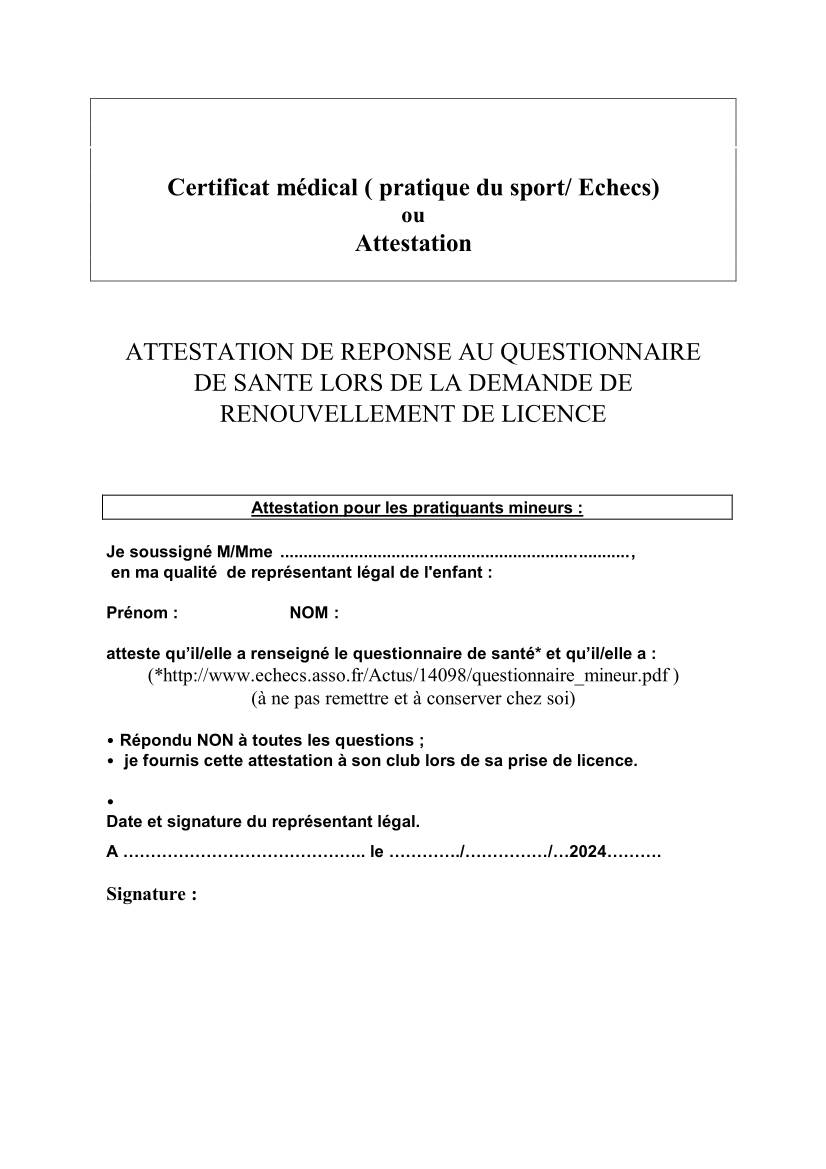 Bulletin dinscription Ecole dEchecs page 2